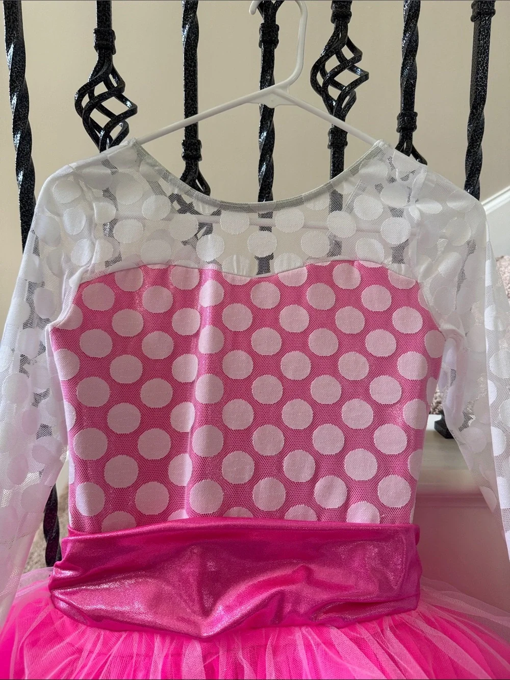 Weissman Hot Pink Polka Dot Tulle Dance Costume